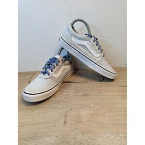 Vans Shoes Womens 8 Old Skool Skater Sneakers Blue Canvas Low Top Lace Up Casual